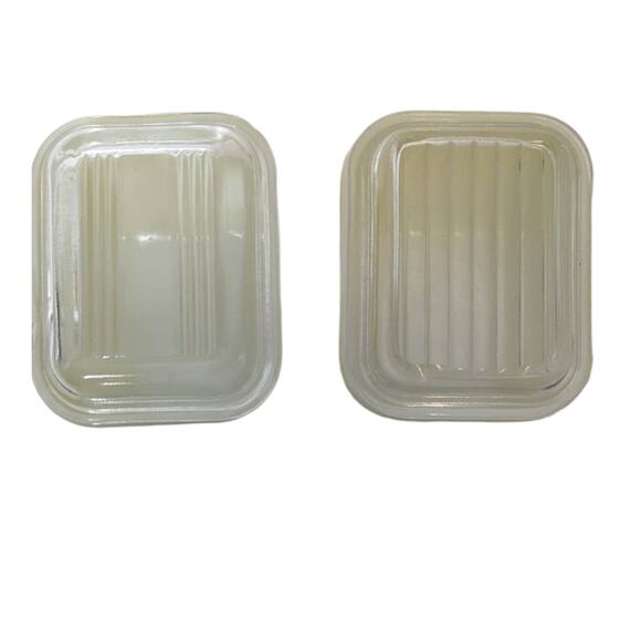 Set of 2 Vintage Pyrex yellow green fridgies 501 B 1 1/2 cup PYREX USA Made - Picture 5 of 13